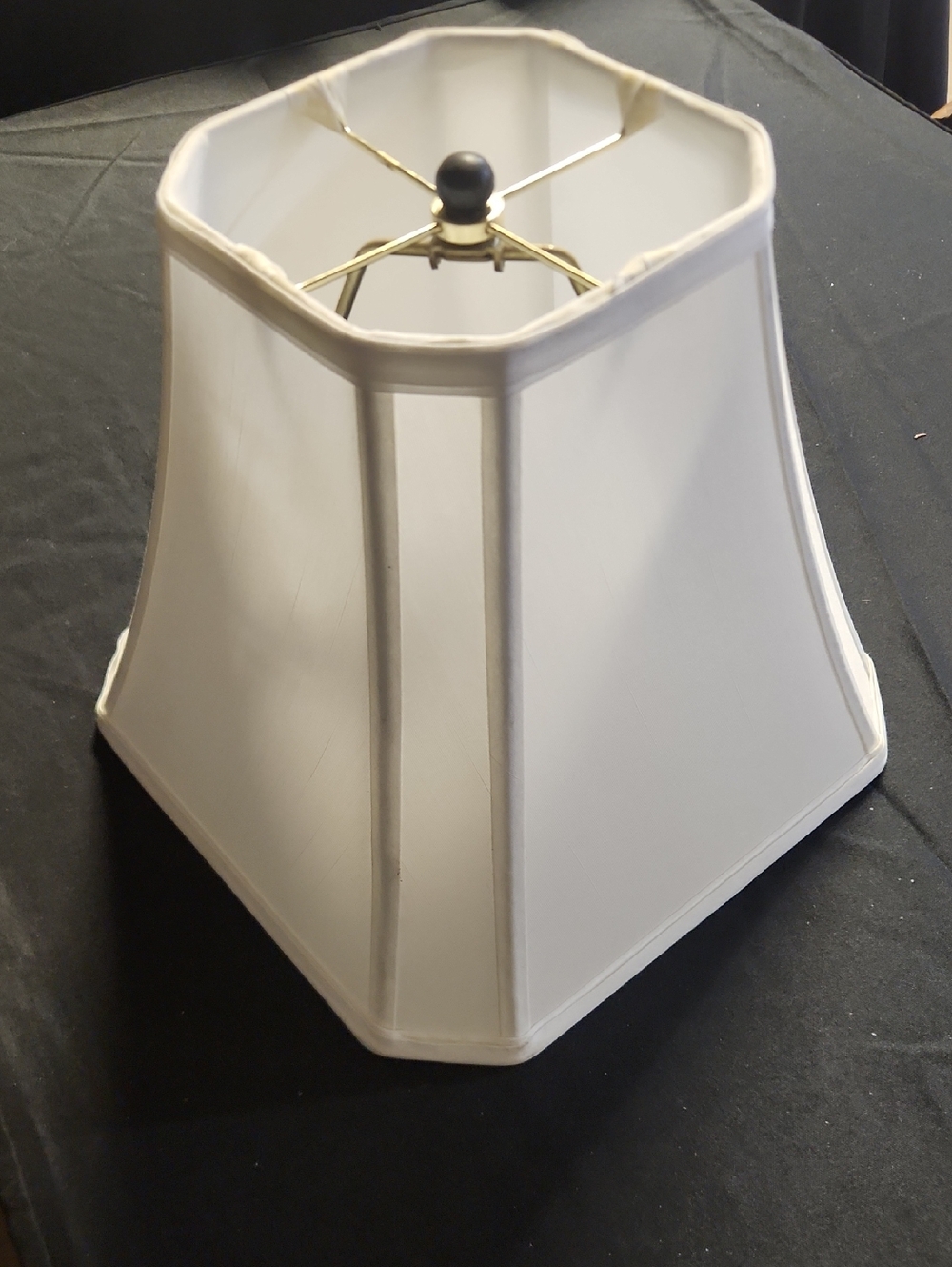 Hexagonal White Lamp Shade with Brass Fitter